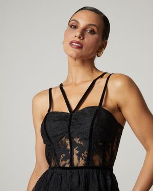 Vestido de Festa Longo de Renda com Corset