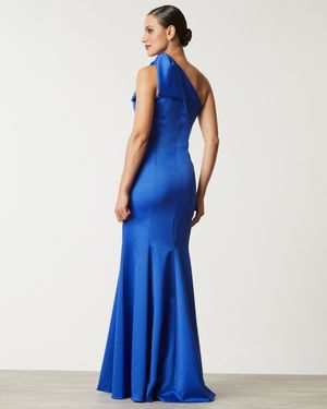 Vestido de Festa Longo Ombro Só com Laço