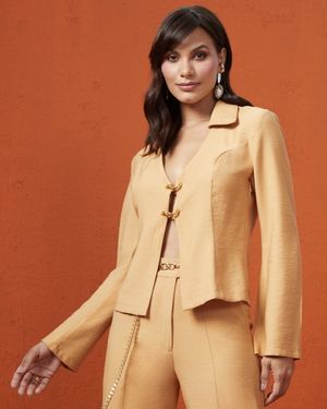 Conjunto Blusa e Calça Reta com Nervuras