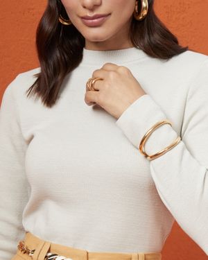 Blusa de Tricot Manga Longa com detalhe Costas