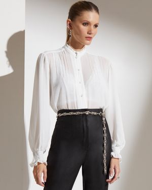 Camisa Manga Longa Nervuras com Gola