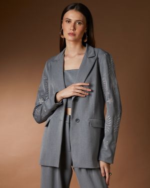 Blazer Mangas Bordadas