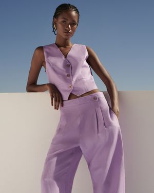 Conjunto Colete e Calça Cós Assimetrico