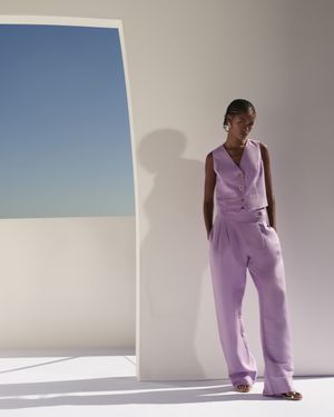 Conjunto Colete e Calça Cós Assimetrico
