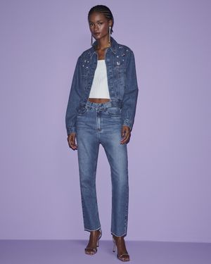 Calça Reta Cropped Jeans
