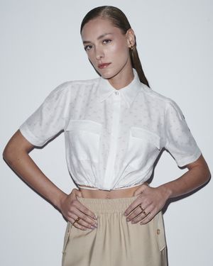 Camisa Cropped Bolso Cargo