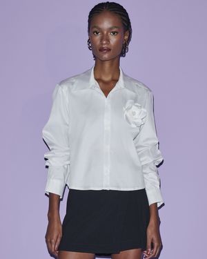 Camisa com Broche Flor