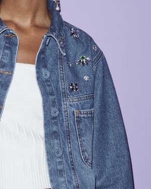 Jaqueta Jeans com Bordado