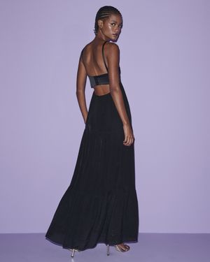 Vestido Longuete Fluido Bojo Estruturado