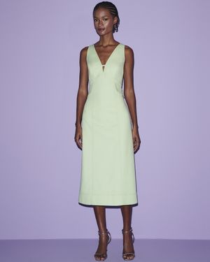 Vestido Midi Detalhe Lapelas