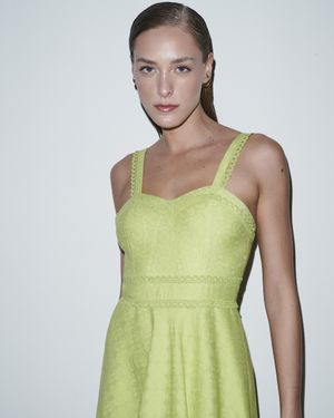 Vestido Midi Detalhe Aviamento