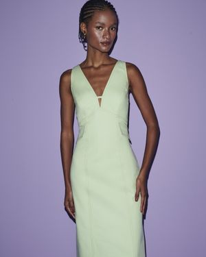 Vestido Midi Detalhe Lapelas