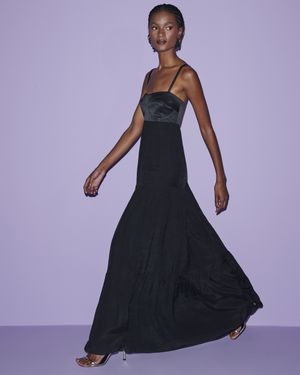 Vestido Longuete Fluido Bojo Estruturado