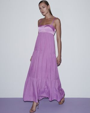 Vestido Longuete Fluido Bojo Estruturado
