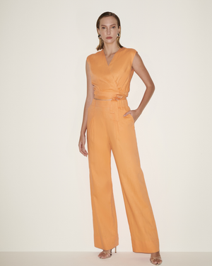 Conjunto Top e Calça Pantalona Detalhe Elástico