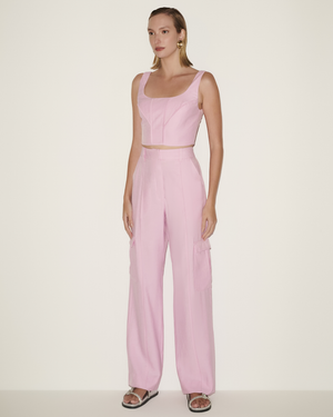 Conjunto Calça Wide e Top Corset
