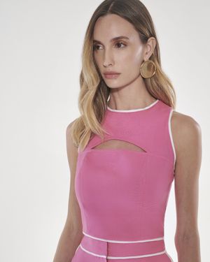 Conjunto Top e Calça Pantalona com Vivo