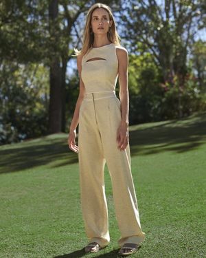 Conjunto Top e Calça Pantalona com Vivo