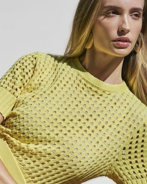 Conjunto Tricot Saia Midi e Blusa Manga Curta