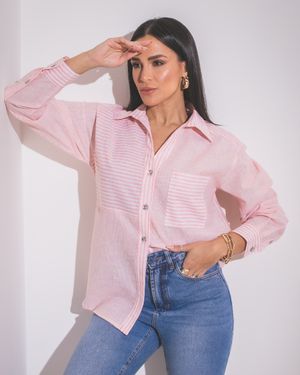 Camisa Manga Longa com Listras