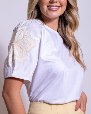 T-Shirt Mangas Bordadas