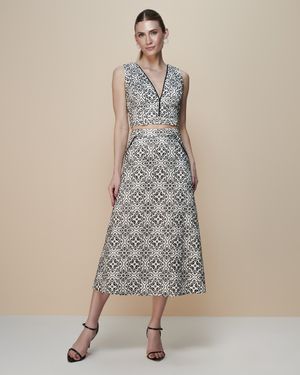 Conjunto Saia Midi e Top Decote com Vivo