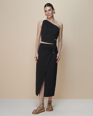 Conjunto Saia Midi e Top Um Ombro Só