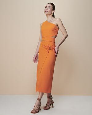 Conjunto Saia Midi e Top Um Ombro Só