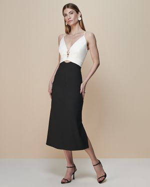 Vestido Midi Bicolor