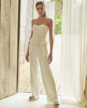 Conjunto Calca Pantalona e Top sem Alças