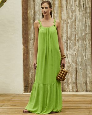 Vestido Maxi com Detalhe Aplicações