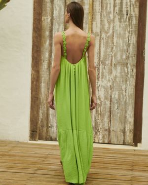 Vestido Maxi com Detalhe Aplicações