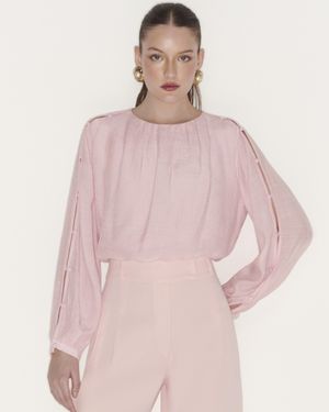 Blusa Manga Longa com Abotoamento