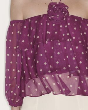 Blusa Frente Única Babados Poá