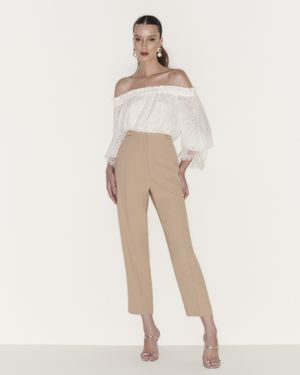 Calça Reta com Cós Martingale