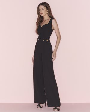 Calça Wide Leg com Botões