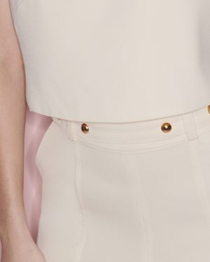 Calça Wide Leg com Botões