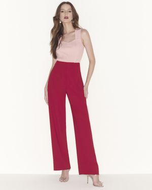 Calça Wide Leg com Pregas Rebatidas