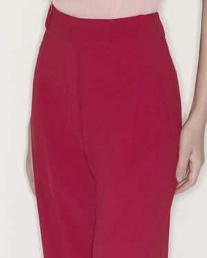 Calça Wide Leg com Pregas Rebatidas