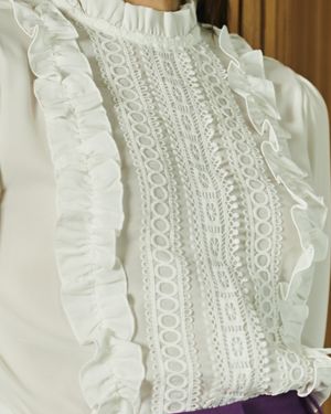 Blusa Manga 7/8 Frente Pregueada