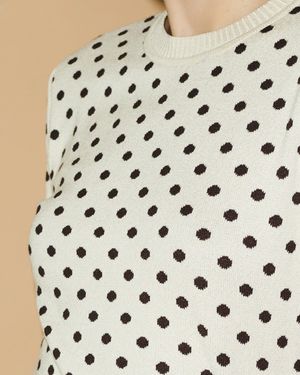 Blusa Manga Curta Jacquard Poá