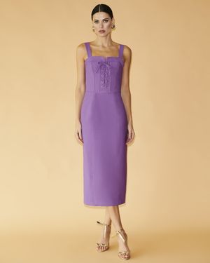 Vestido Midi Detalhe Ilhós