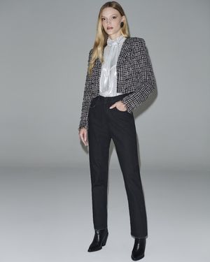 Casaqueto Tweed P&B Abotoamento Duplo