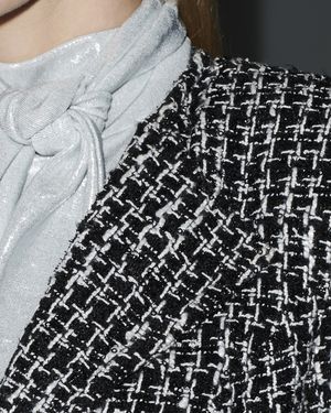 Casaqueto Tweed P&B Abotoamento Duplo