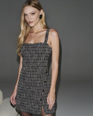 Vestido Tweed P&B Saia Transpassada