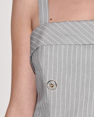 Conjunto Listrado Top Alça e Calça Pantalona