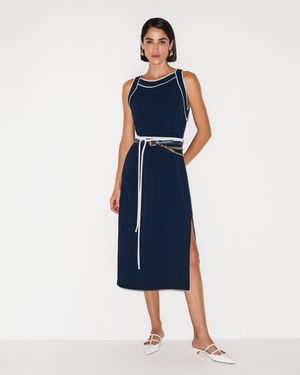 VESTIDO MIDI VIVO CONTRASTANTE