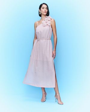 VESTIDO LONGUETE DETALHE FLOR