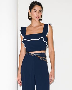 TOP BABADOS COM DETALHE BICOLOR