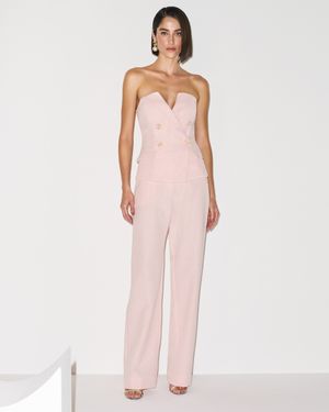CONJUNTO TOP SEM ALÇA E CALÇA PANTALONA